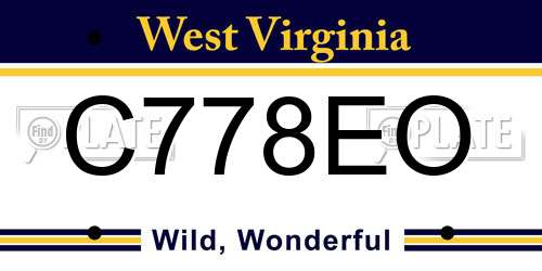 C778EO West Virginia License Plate