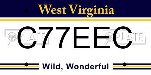 C77EEC West Virginia License Plate