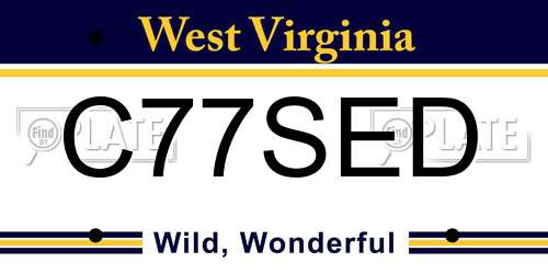 C77SED West Virginia License Plate