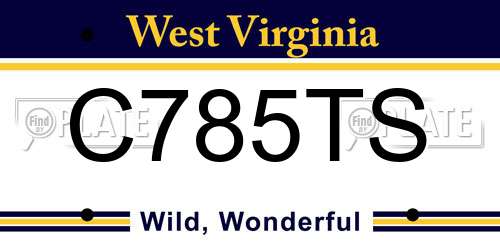 C785TS West Virginia License Plate