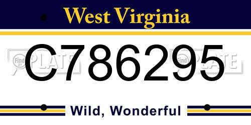 C786295 West Virginia License Plate