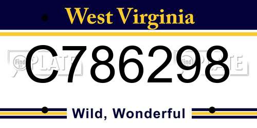 C786298 West Virginia License Plate