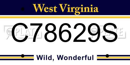 C78629S West Virginia License Plate