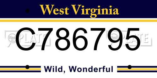 C786795 West Virginia License Plate