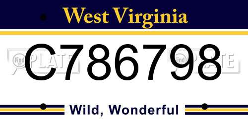 C786798 West Virginia License Plate
