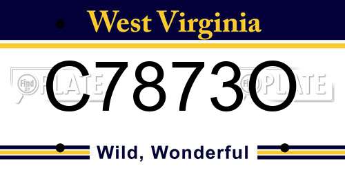 C7873O West Virginia License Plate