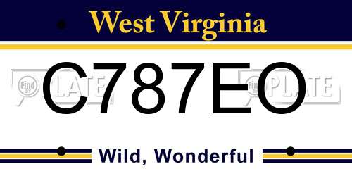 C787EO West Virginia License Plate