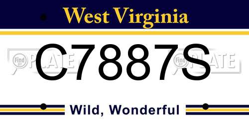 C7887S West Virginia License Plate