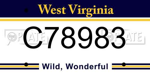 C78983 West Virginia License Plate