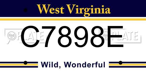 C7898E West Virginia License Plate