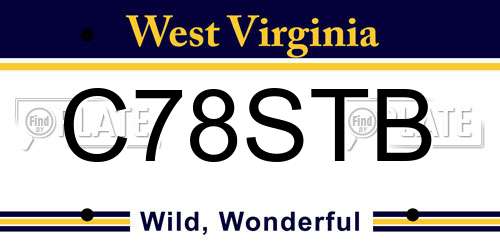 C78STB West Virginia License Plate