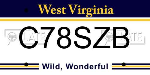 C78SZB West Virginia License Plate