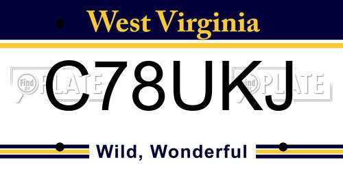 C78UKJ West Virginia License Plate