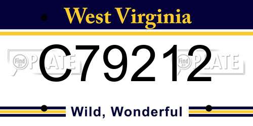 C79212 West Virginia License Plate