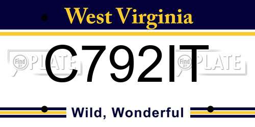 C792IT West Virginia License Plate