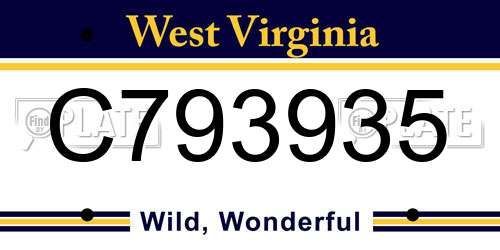 C793935 West Virginia License Plate
