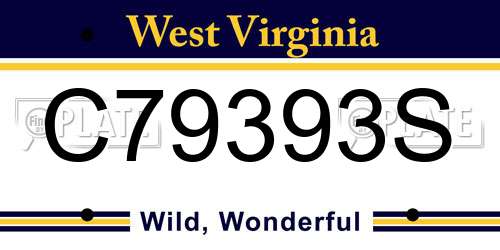 C79393S West Virginia License Plate