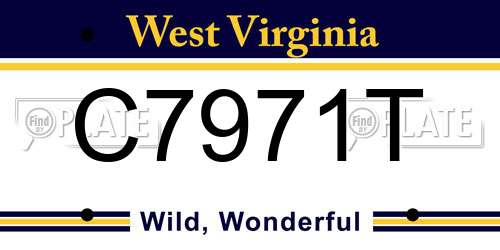 C7971T West Virginia License Plate