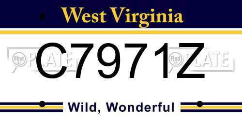 C7971Z West Virginia License Plate