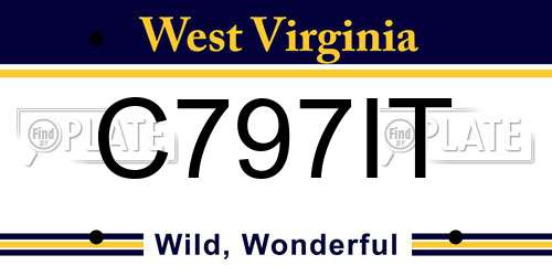 C797IT West Virginia License Plate