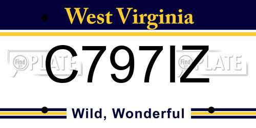 C797IZ West Virginia License Plate