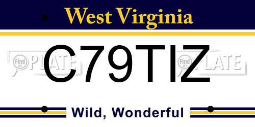 C79TIZ West Virginia License Plate