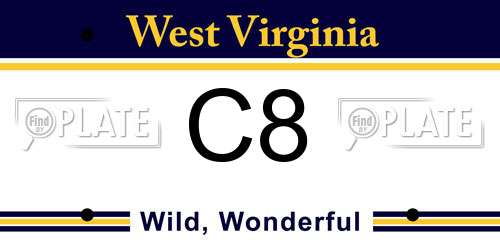 C8 West Virginia License Plate