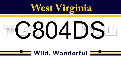 C804DS West Virginia License Plate