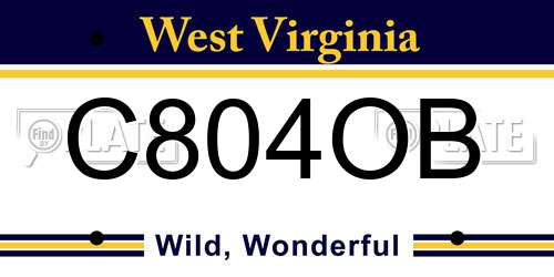 C804OB West Virginia License Plate
