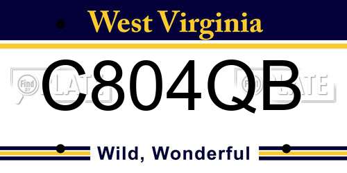C804QB West Virginia License Plate