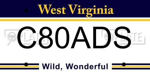 C80ADS West Virginia License Plate
