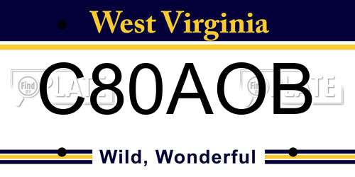 C80AOB West Virginia License Plate