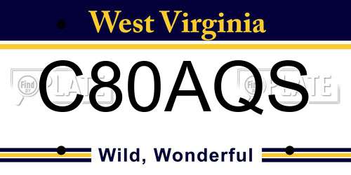 C80AQS West Virginia License Plate