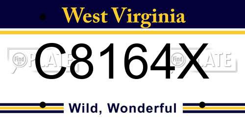 C8164X West Virginia License Plate