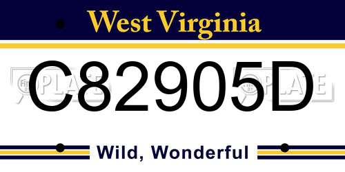 C82905D West Virginia License Plate