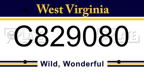 C829080 West Virginia License Plate