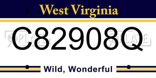 C82908Q West Virginia License Plate
