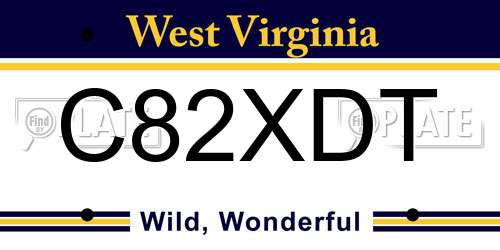 C82XDT West Virginia License Plate