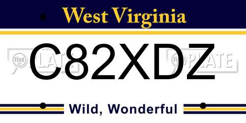 C82XDZ West Virginia License Plate