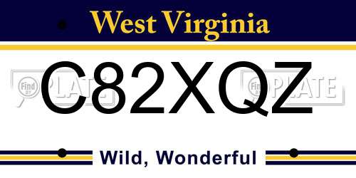 C82XQZ West Virginia License Plate
