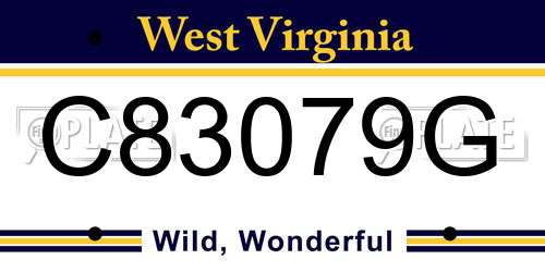 C83079G West Virginia License Plate