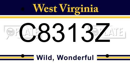 C8313Z West Virginia License Plate
