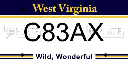 C83AX West Virginia License Plate