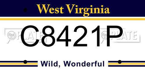 C8421P West Virginia License Plate