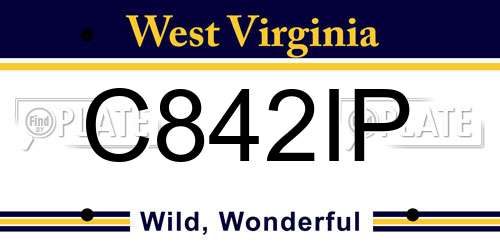 C842IP West Virginia License Plate