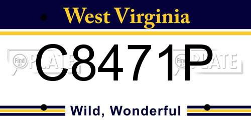 C8471P West Virginia License Plate