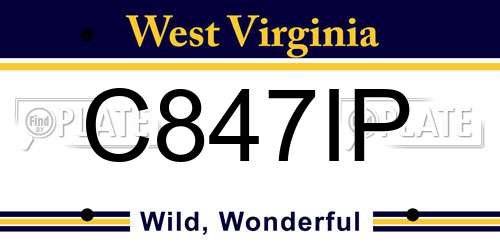 C847IP West Virginia License Plate