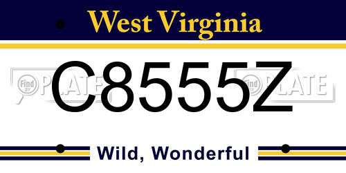 C8555Z West Virginia License Plate