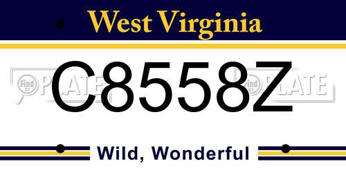 C8558Z West Virginia License Plate