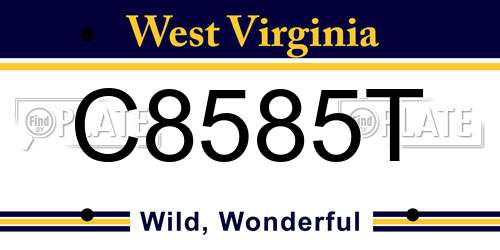 C8585T West Virginia License Plate